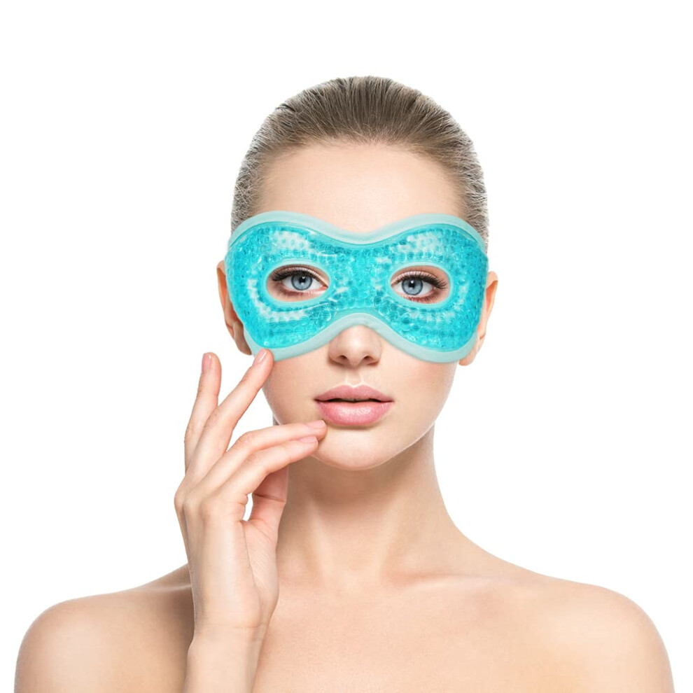 Acwoo Dark Cooling Eye Mask, Reusable Hot/Cold Therapy Gel For Puffy, Circles, Headaches, Migraines, Sinus Pain, Dry And Swollen Eyes
