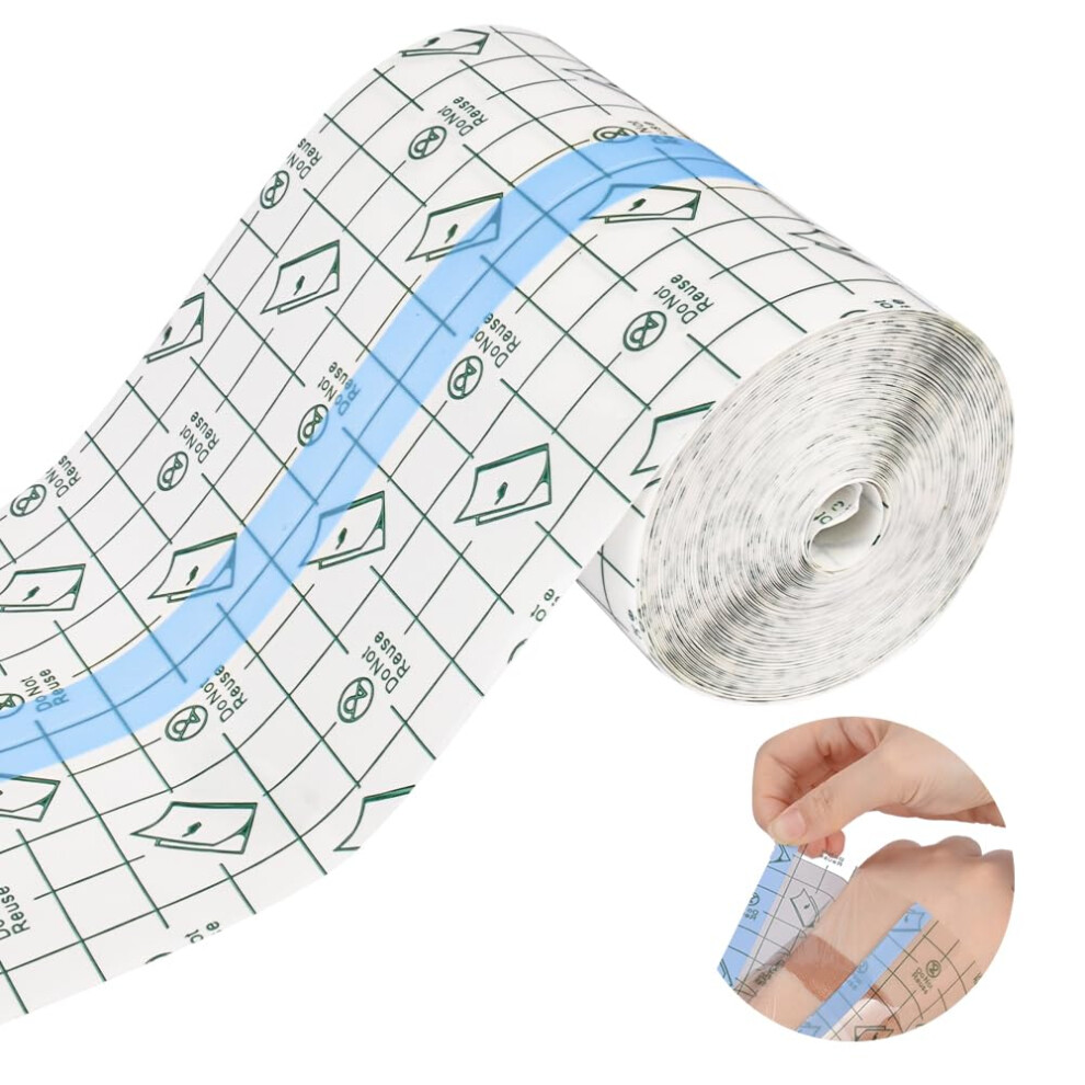 Acwoo 10Cm*10M Tattoo Aftercare Waterproof Bandage, Transparent Stretch Adhesive Bandage, Clear Second Skin Protection For Tattoo Aftercare Recovery,