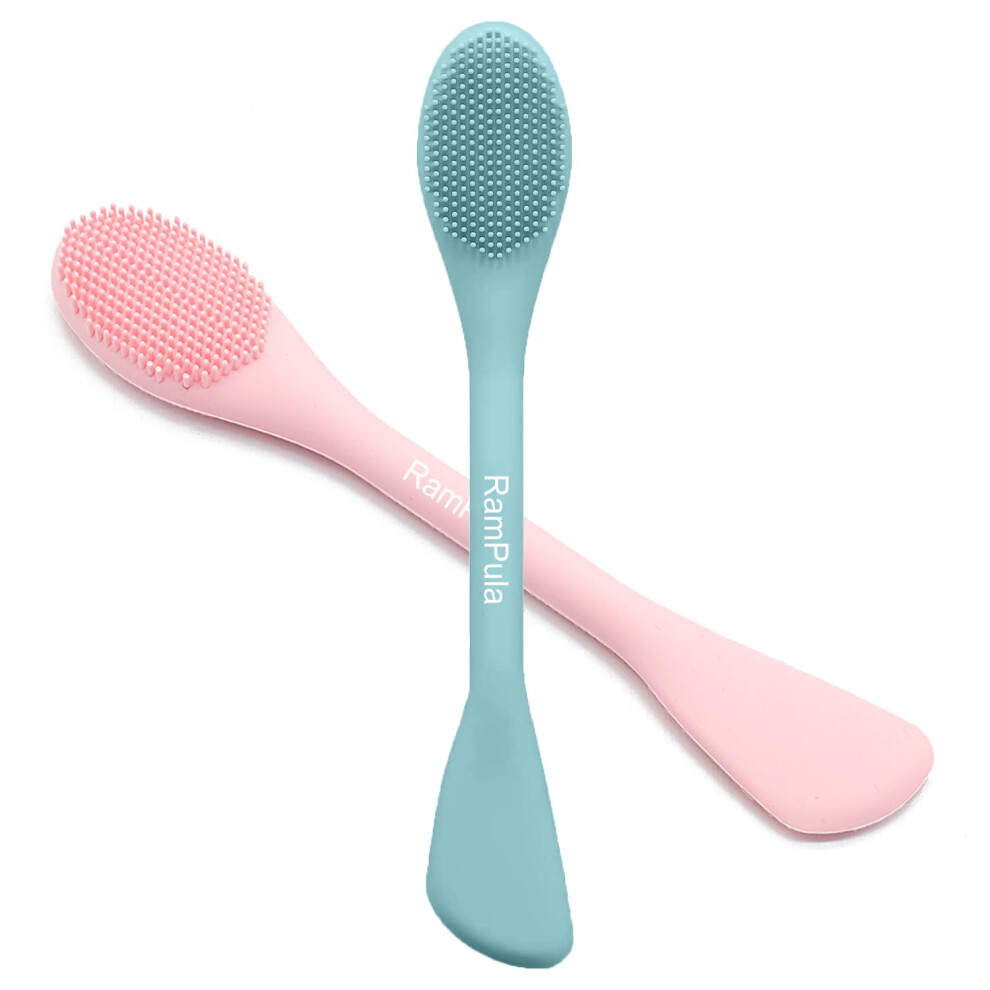 Rampula Facial Cleansing Brush, 2 In 1 Silicone Face Mask Brush & Face Scrubber, For Exfoliating, Massaging, Remove Blackheads, Makeup Skincare