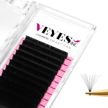 VEYES INC Cashmere Easy Fan Lashes Lash Extensions 0.03-0.07 C/CC/D Curl Mixed & Single Length Self Fanning Lashes Automatic Blooming for Professional