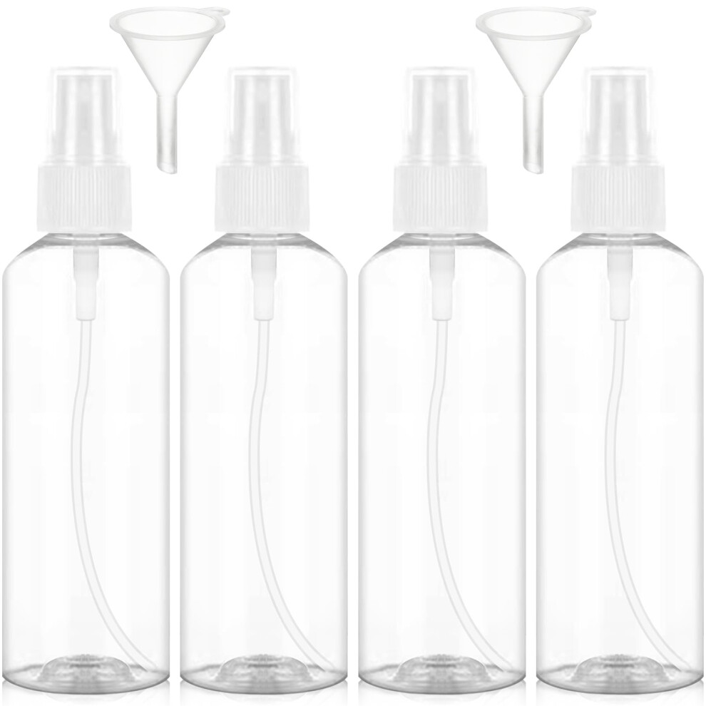 Redamancy 4Pcs Spray Bottles, 100Ml/3.38Oz Atomiser Spray Bottle, Plastic Refillable Travel Spray Bottle, Transparent Travel Bottle Set, For Cleaning,