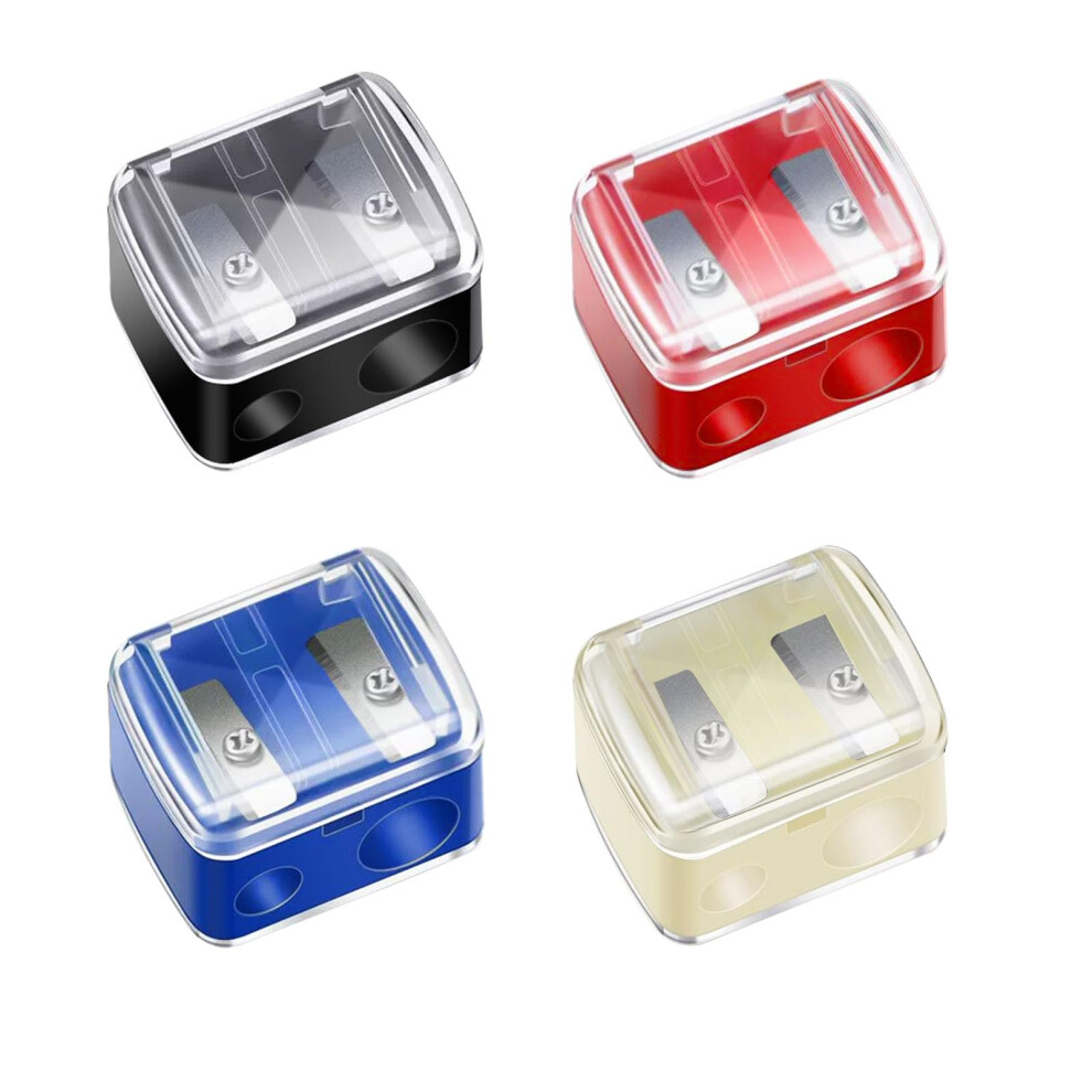 Cuteabc Makeup Pencil Sharpener, 4 Pack Dual Hole Cosmetic Pencil Sharpener For Lip Liner Eyeliner And Brow Pencils, Cosmetic Manual Tools For Women And