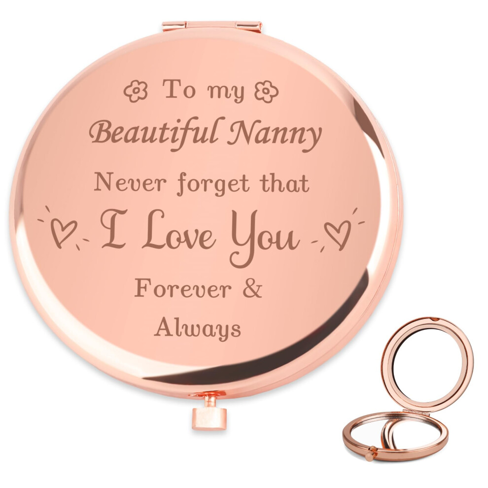 Crahalen Nanny Gifts,Christmas Nan Gifts,Nanny, Granny Gift,Presents For Nan,Birthday Christmas Personalised Grandparents Presents,Compact Mirror For