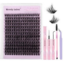 Lash Clusters Kit Natural Eyelashes Individual 3D Soft Cluster Lashes c3 10-18mm Mixed Russian DIY Lash Extension Kit with Lash Bond and