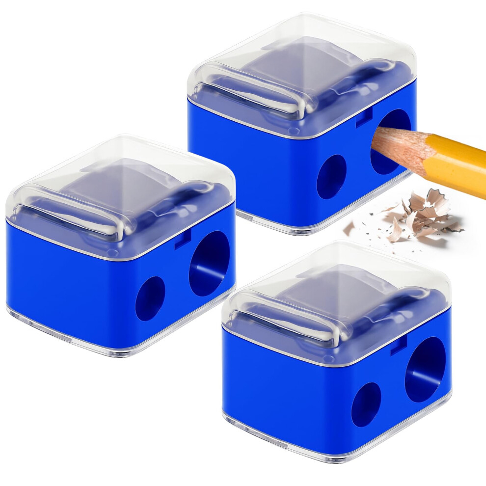 Bd-Herego 3 Pack Eyeliner Sharpeners - 2 Hole Makeup Pencil Sharpener For Large & Small Eyebrow Pencils, Eyeliners, Lip Liners - Catches Shavings, Easy To Clean