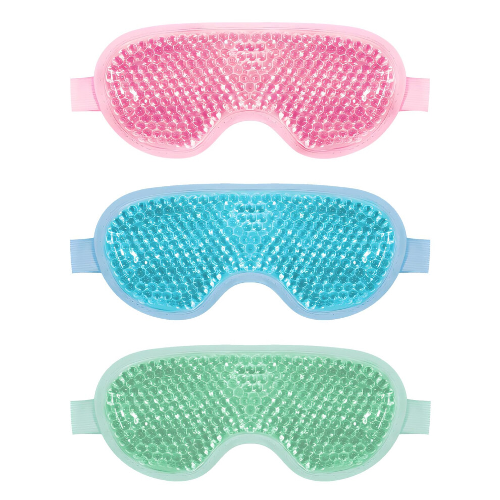 Asheyya 3 Pcs Cooling Eye Mask, Reusable Gel Beads Ice Eye Mask For Dry Eyes & Swollen Eyes