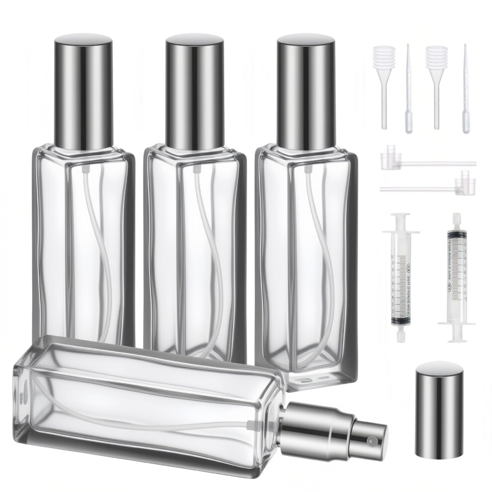 Qmling Travel Perfume Atomiser Refillable: 4 Pcs 20Ml Glass Perfume Spray Bottles With Tools, Portable Empty Perfume Bottles For Women And Men