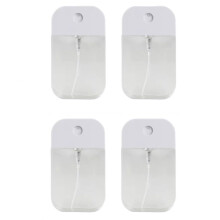 Ssmmam 4 Pcs White Spray Bottles 50Ml Clear Portable Card Spray Bottles Hand Sanitizer Bottles Empty Plastic Perfume Atomizer Vials for Female