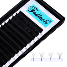 Easy Fan Russian Lashes 0.07 D Curl 9-16mm Mixed Tray Withstand 90? Volume 3D 5D 6D-20D Self Fanning (0.07-d-mix 9-16)