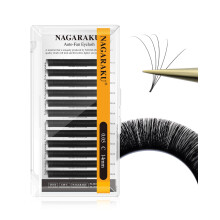 NAGARAKU Auto Fan Lash 2 Layers Volume Eyelash Extensions 0.05mm C Curl 14mm Length Lash Roots with Glue Anime/Mang Styles Easy Fan Eyelash
