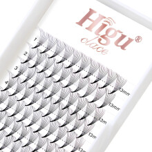 Higu Clace 10D 0.07 D Curl 13 Volume Eyelash Extensions With Pointed Base Middle Stem (10D 0.07 D 13)