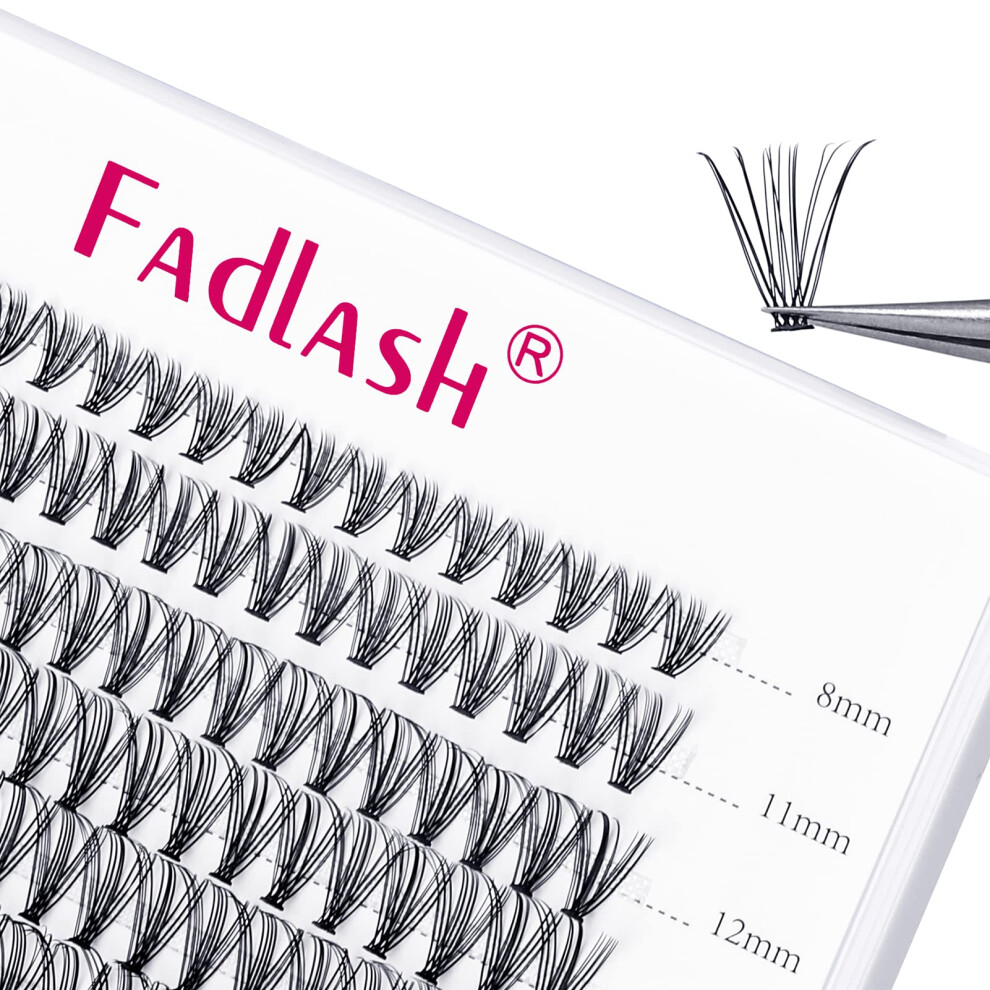 Fadlash Lash 20D 0.10Mm D Curl 8-15Mm Mixed Length Cluster Lashes Diy Eyelash Extensions