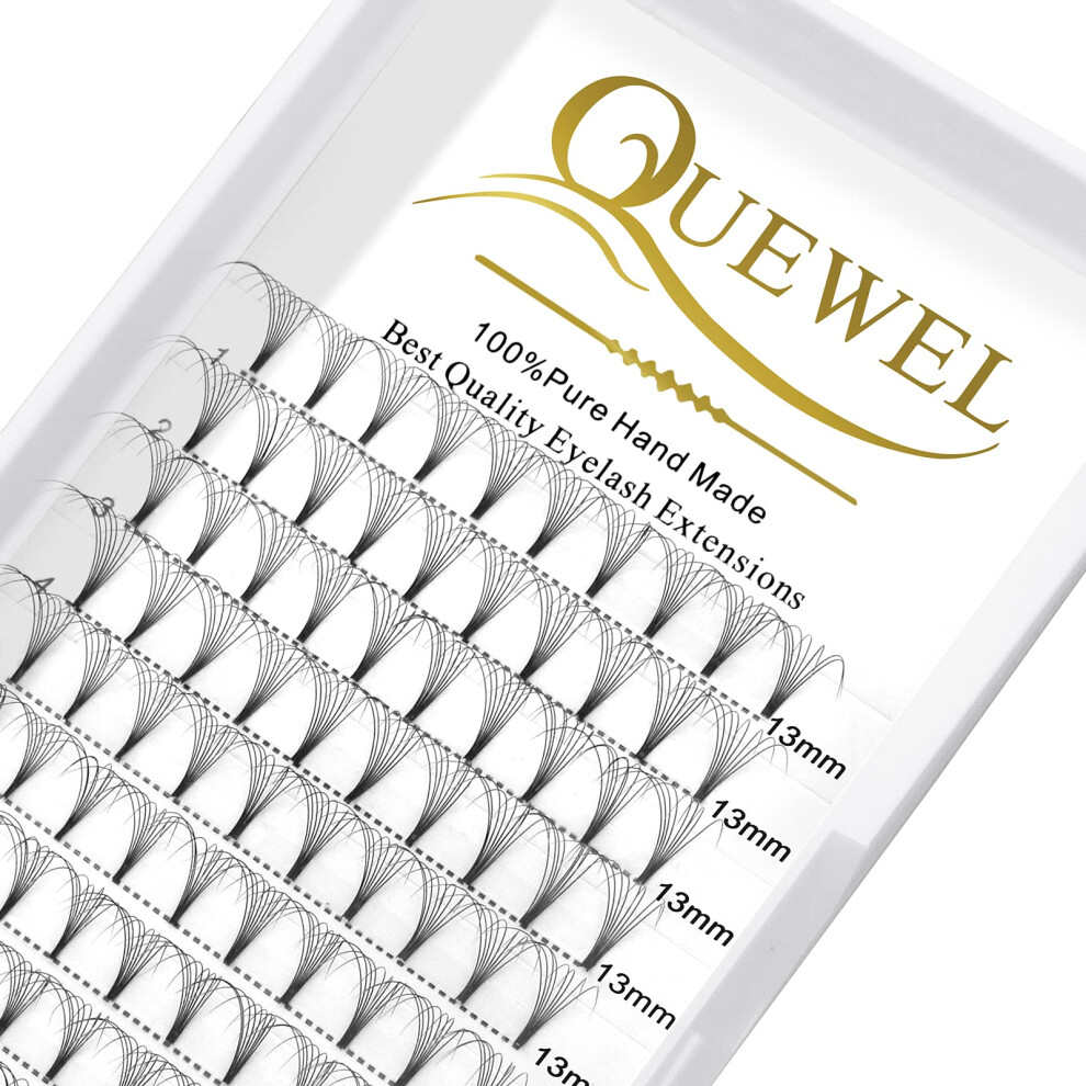 Quewel Premade Fan Volume Lash Extensions 8D 0.08D 13Mm Russian Pre Made Fan Lashes | 3D-8D 0.07/0.10 C/D Curl 8-15Mm | Long Lasting | Easy Application?8D