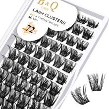 B&Qaugen Cluster Lashes 156 Clusters Lash Clusters Individual Mega Volume Eyelash Clusters DIY Lash Extensions Soft Fluffy Cluster (B05-D-8-16MIX)