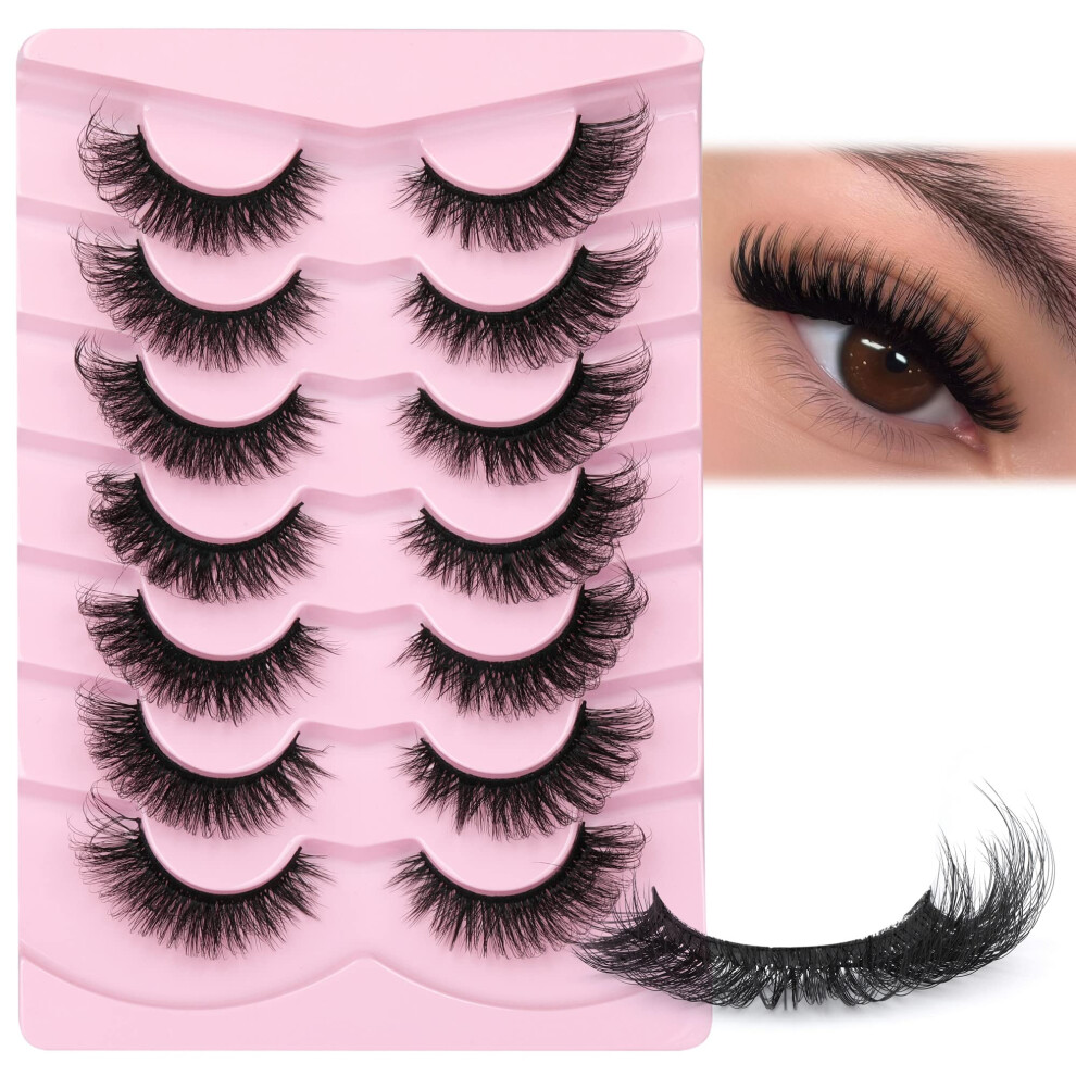Photos - Makeup Brush / Sponge JIMIRE False Eyelashes Fluffy Cat Eye Natural Faux Mink Lashes Dramatic Wispy Fox Eye 17MM Strip Fake Lashes Look Like Eyela