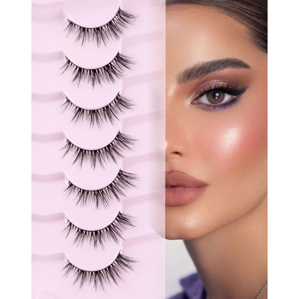 Photos - False Eyelashes Onlyall Cat Eye Lashes Natural Look Soft Fluffy Eyelashes Short Lightweight False Lash Mink Manga Fake Fox Eyelash 7 Pairs D