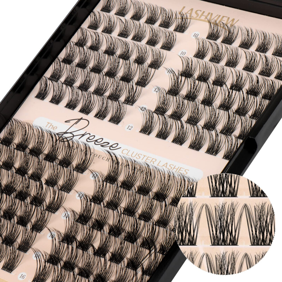 Lashview Lash Clusters 144 Pcs Cluster Lashes Diy Cluster Eyelash Extensions Mega Volume Reusable Individual Lashes Cluster Volume Look Super Thin