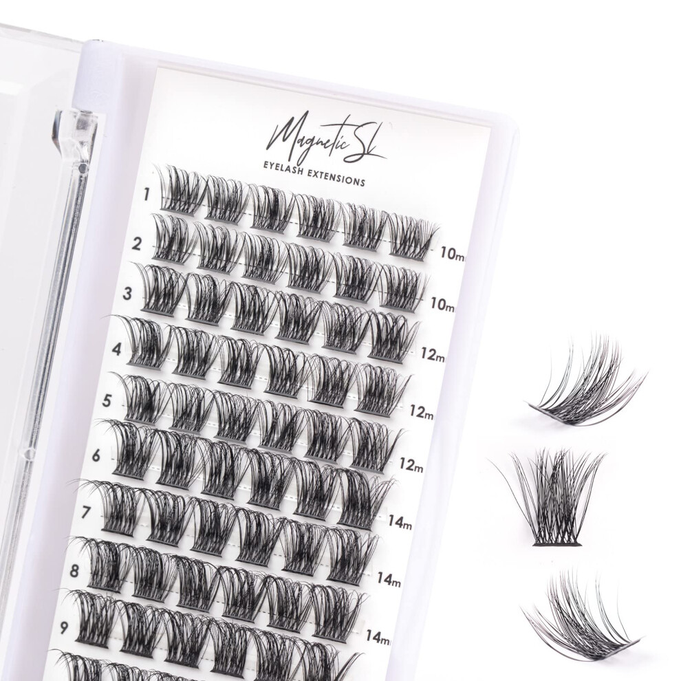 Magnetic Sl Individual Lashes 72 Cluster Lashes False Eyelashes Natural Look D-Curl Individual Lash Clusters Soft Eyelashes Diy Cluster Eyelash Extensions Mix
