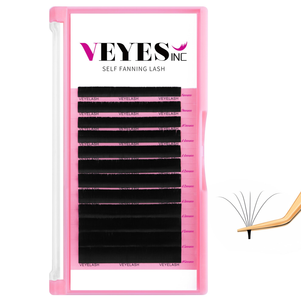 Photos - False Eyelashes VEYES INC Easy Fan Lashes 0.03 0.05 0.07 C/CC/D Curl 8-20mm Mixed & Single Length Volume Eyelash Extensions Tray, Matte Blac