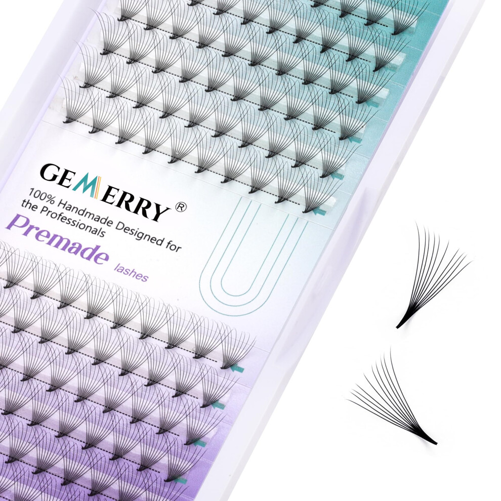 Gemerry Pre Made Fan Eyelash Extensions 10D Fans 0.07Mm D Curl 10Mm 10D Cluster Eyelash Extension Premade Fans Volume Russian Individual Lashes Cluster