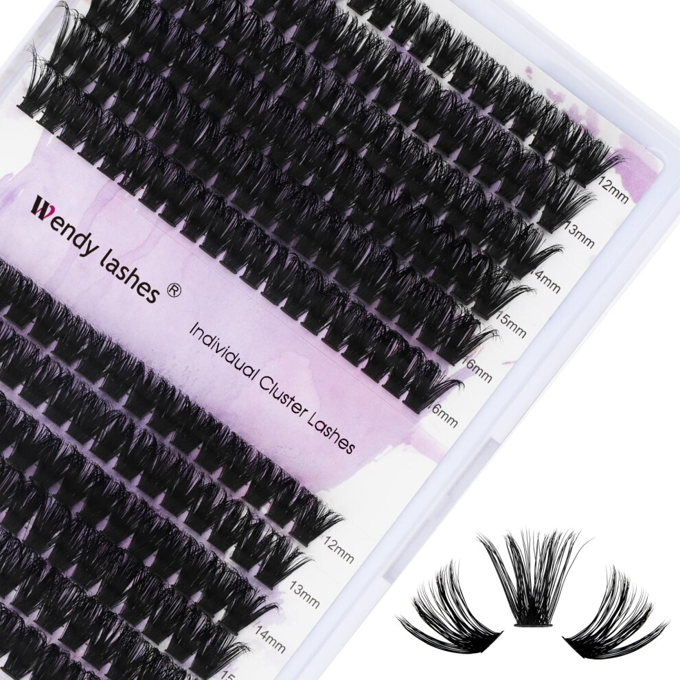 Wendy Lashes Individual Cluster Lashes C Curl 0.07Mm 60D/80D 12-16Mm Mixed Individual Eyelash Clusters Densely Diy Lash Extensions(60D+80D-0.07-C-Mix12-16)