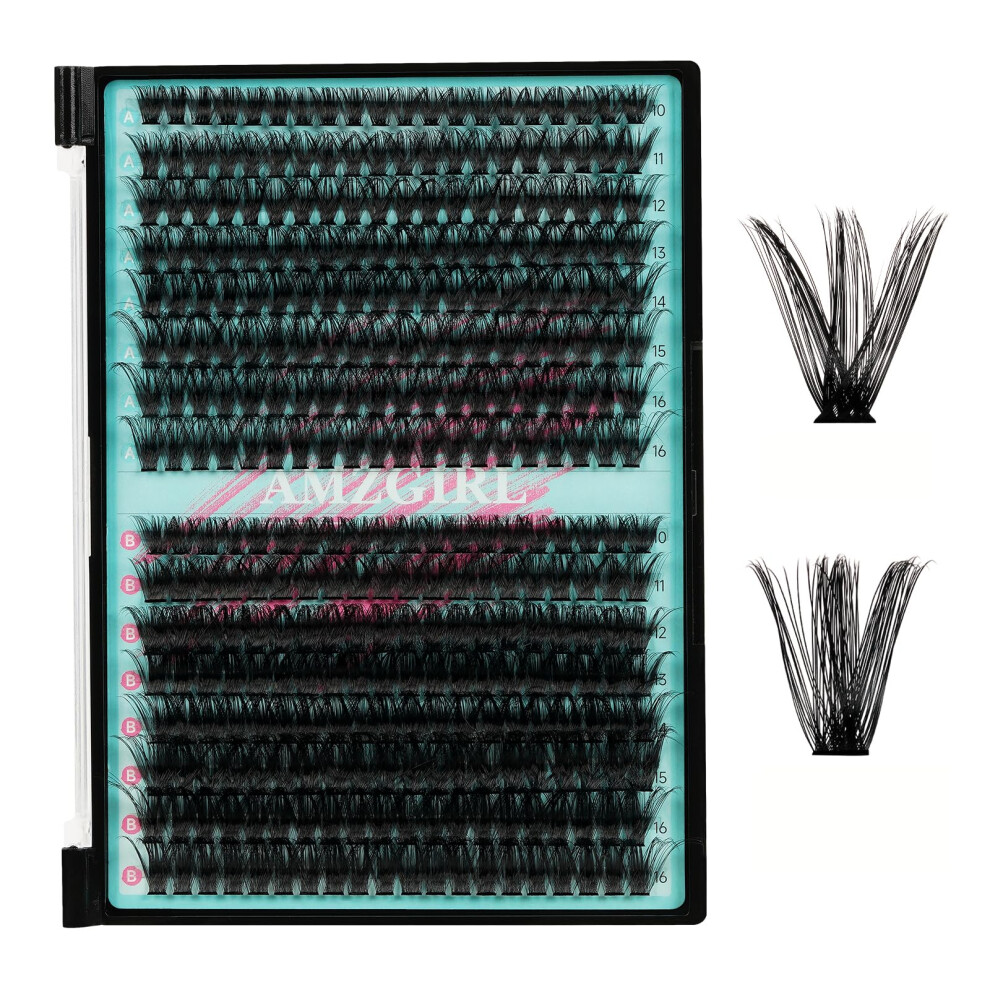 Amzgirl Lash Lash Clusters 320Pcs 70D 90D D Curl Individual Wispy Lashes Cluster For Diy Cluster Eyelash Extensions At Home For Beginners (Mix10-16Mm)