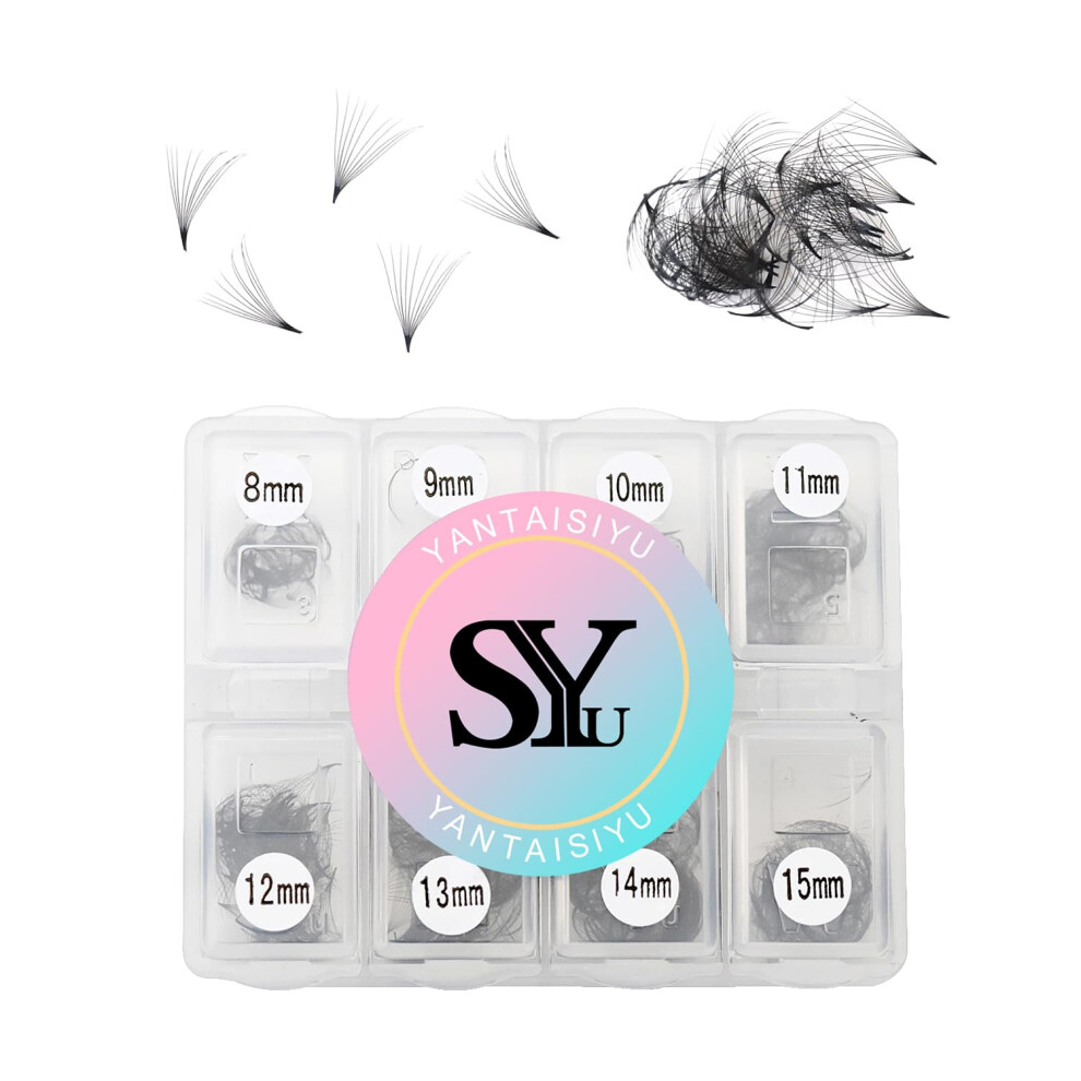 Yantaisiyu 600 Fans 10D Premade Volume Eyelash Extensions 8-15Mm Mixed Length Pre-Made Fans Thin Volume Lash Extensions D Curl Handmade Loose Lashes
