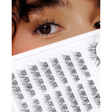 Onlyall Lash Clusters Individual Eyelashes Fluffy Natural Lashes Extension Mink False Short Eyelash Wispy (10-13MM Pre-styled-8Pair) C26