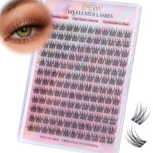 EMEDA Lash Clusters, Individual Lashes Wispy & Natural Cluster Lashes, 144 Clusters Eyelash Extensions, C Curl Eyelash Clusters, Soft Thin Band False