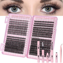 Aomig Wispy Cluster Lashes, 540pcs Individual Cluster Lashes Extensions Mixed Trays 9-16mm, Natural Lash Extensions Kit (30D+40D+50D)