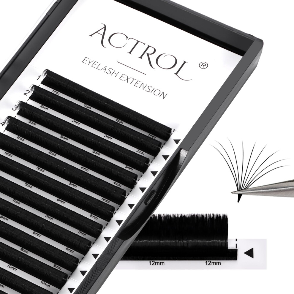 Actrol Easy Fan Lashes Eyelash Extensions Tray Mink Volume Premade Russian Lashes 3D-20D Withstand 100??0.10-C-9?