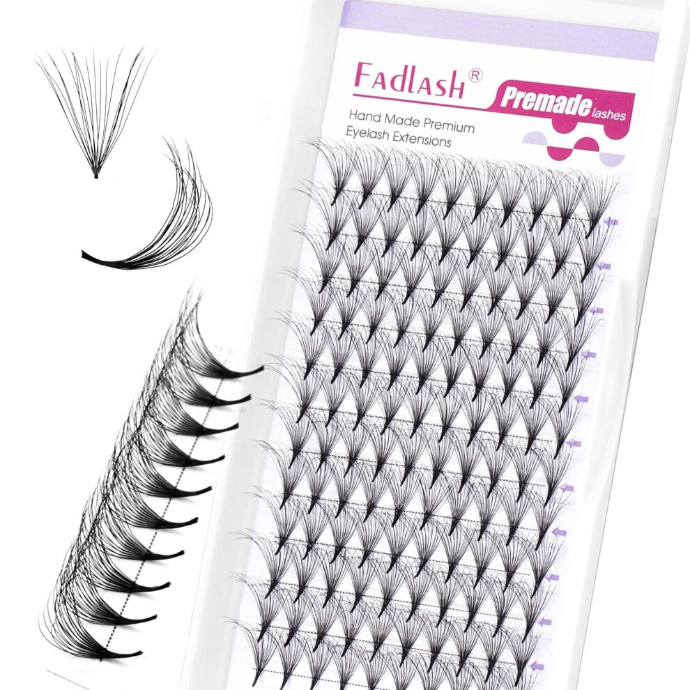 Fadlash Double Premade Volume Eyelash 10D 0.07Mm Thickness D Curl 9Mm Length Double Layer Stereoscopic Eyelashes Extensions By (10D-0.07-D,9Mm)