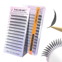NAGARAKU Spire Shaped Eyelashes Extensions Air Series Premade Volume Lashes 0.07mm D Curl 8mm-15mm Mix Length 240 Clusters Wet Set/Anime/Manga Styles