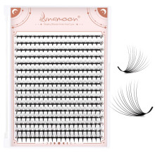 Lunamoon 320pcs Premade Fans Lashes Eyelash Extension Volume Lashes Prefabricated Fan Eyelashes (12D-0.07-C, 8-15mm)