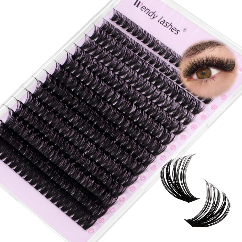 Wendy Lashes Cluster Lashes C Curl Individual Eyelashes Natural 60D-10-18Mm Mixed Wispy Lash Clusters Reusable Diy Lash Extension At Home(Fkdp-Lash-60D-C)