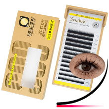 SEEDEW Bottom Lash Extensions, 0.15mm B Curl MIX5-7mm 12 Rows/Tray, Classic Individual Single Natural Soft Lightweight Eyelashes Grafting for Lash