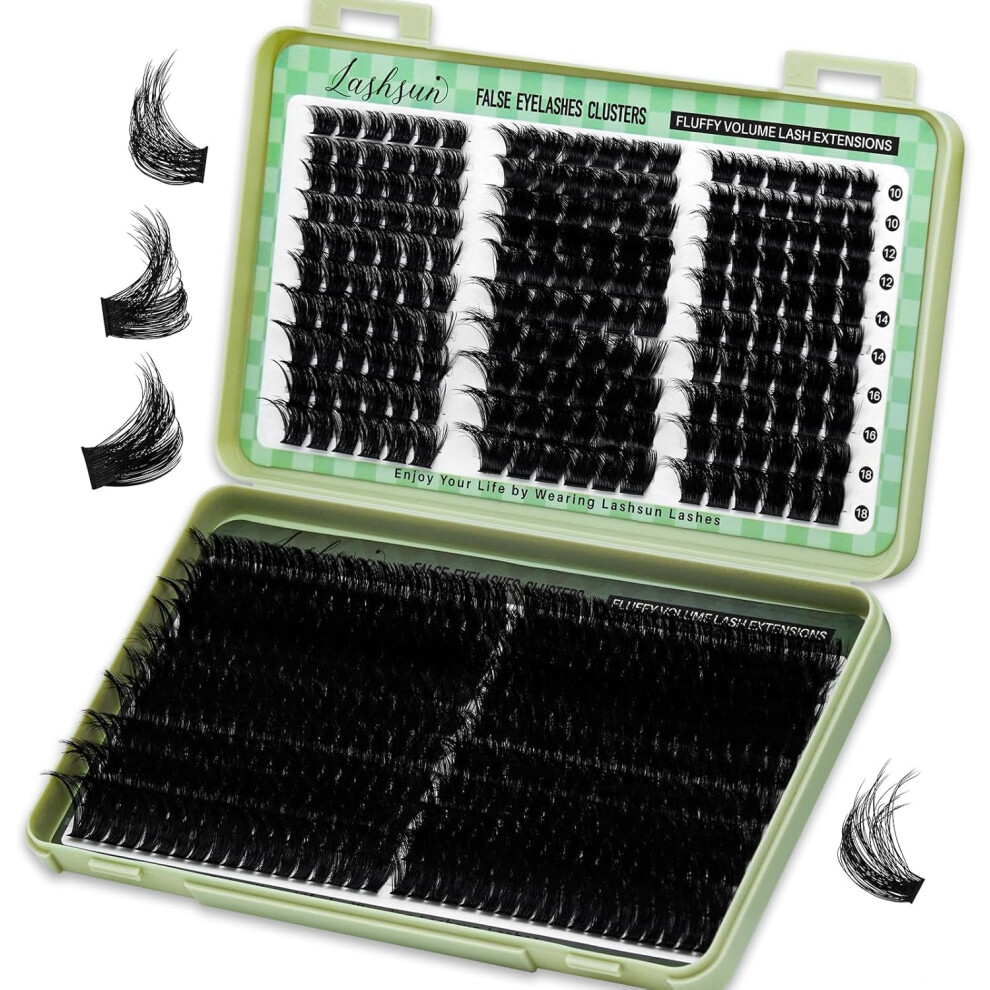 Lashsun Cluster Lashes Kit Eyelash Extensions (Wl+200D Lash Only)