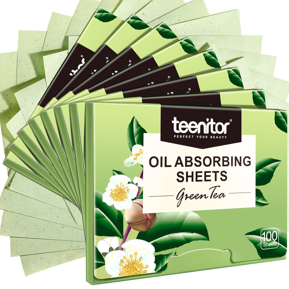 Teenitor Green 400 Counts Oil Blotting Sheets For Face, Blotting Paper For Oily Skin Care, Tea Oil Absorbing Sheets, Makeup Blotting Paper Facial