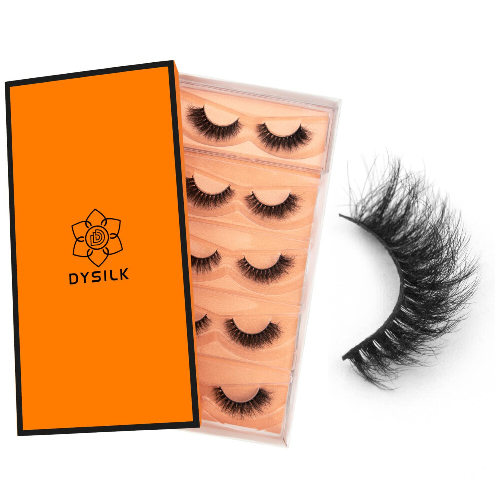 Photos - Makeup Brush / Sponge DYSILK Wispy Fluffy False Eyelashes 5 Pairs ? 6D Faux Mink Lashes Natural Look Strip Lashes Soft Reusable Up to 15 Wears Lig