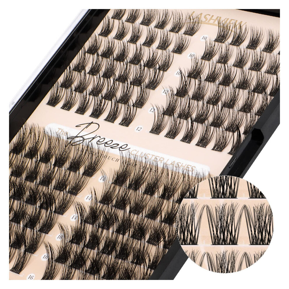 Lashview 144 Pieces Cluster Lashes, Diy Cluster Eyelash Extensions, Mega Volume, Reusable, Individual Lashes, Clusters, Super-Thin Band And Soft