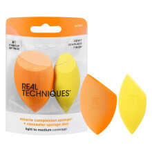 Real Techniques Miracle Complexion Sponge + Concealer Sponge Duo, Makeup Blending Sponges For Foundation & Concealer, Offers Light To Medium Coverage,