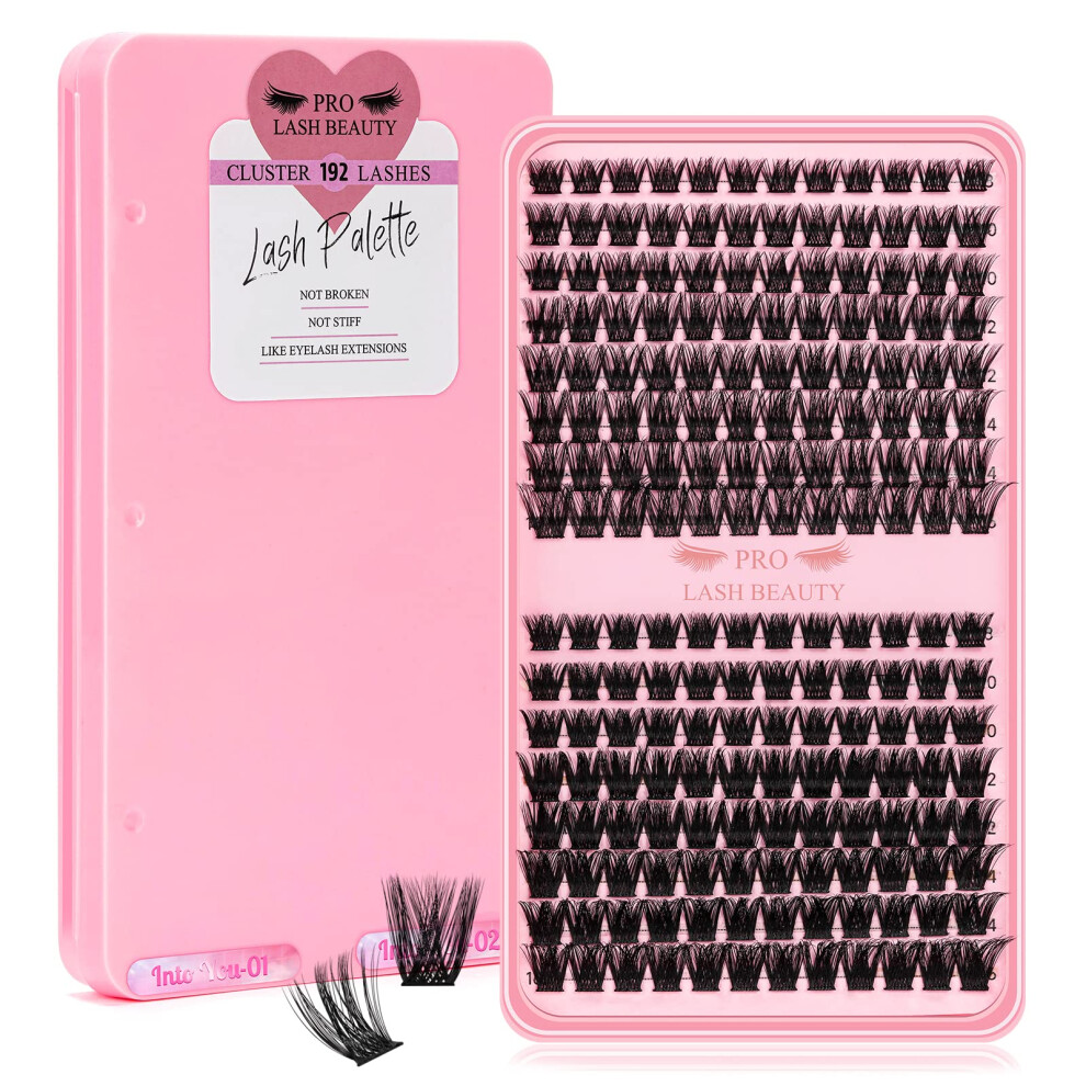 Pro Lashbeauty 192 Pcs Lash Clusters 2 Styles Mixed Cluster Lashes Diy Eyelash Extensions Eyelash Cluster Extension Diy Individual Lashes Super Thin Band Soft And