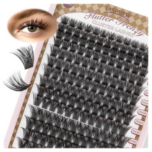 LASHVIEW Lash-Extension-Clusters 168pcs D Curl Lash Clusters Natural Look Cluster Lashes Extensions Super Thin Band & Soft Lashes Reusable 9-16mm MIX