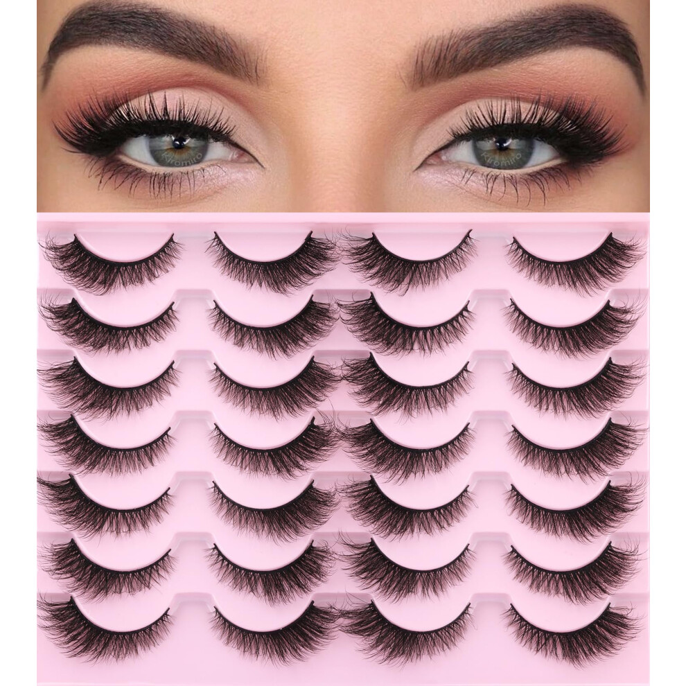 Kiromiro False Lashes Natural Look Fluffy Eyelashes Wispy Fox Eye Lashes That Look Like Extensions 3D Lashes Natural Strip Lashes Pack By 14 Pairs