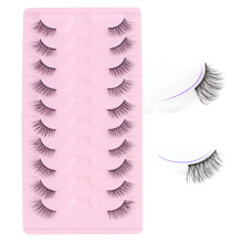 Oreola False Eyelashes 10 Pairs Half Lashes Natural Cat Eye Lashes Wispy Corner Eyelashes Natural Handmade Reusable