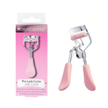 Brushworks Pro Lash Eyelash Curler with Built-In Comb - Precision Lash Separator & Curler for Fanned Out Lashes, Long-Lasting, Eye-Opening Lift,