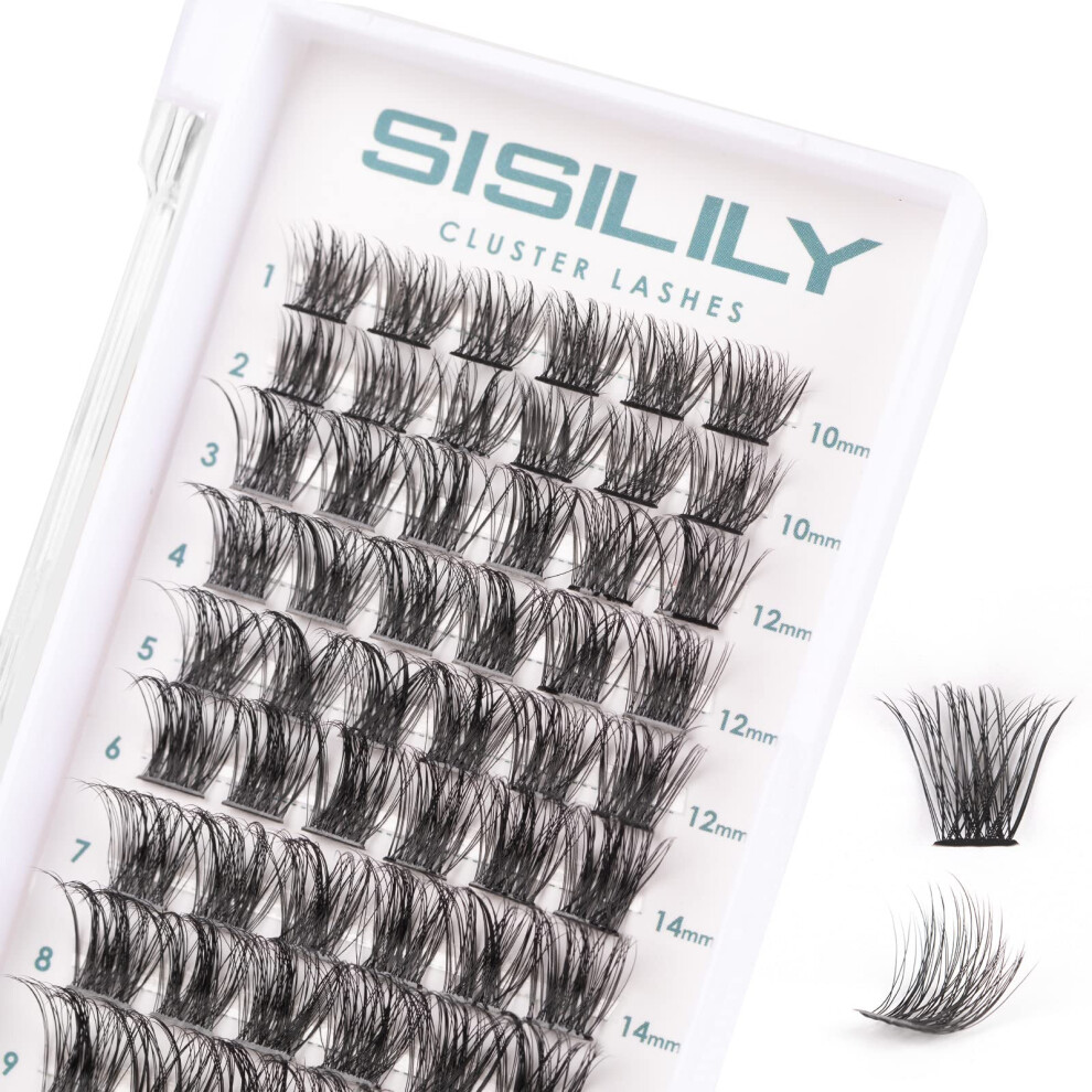 Sisilily Cluster Lashes Individual Lashes 72 Lash Clusters C D Curl Individual Cluster Eyelashes Diy Lash Extensions Reusable False Eyelashes 3D Wispy