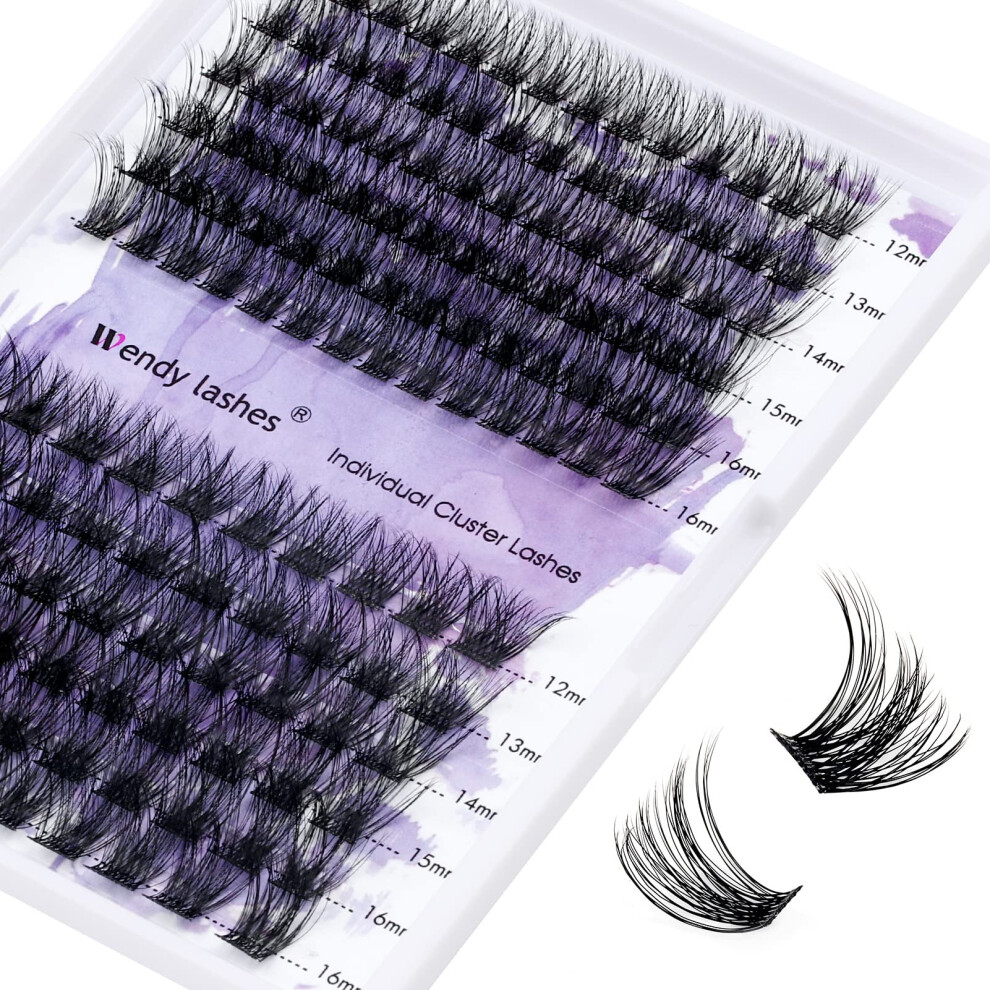 Wendy Lashes Individual Lashes C Curl Cluster Lashes C3+C9 0.07Mm 12-16Mm Mixed Diy Lash Extensions Wide Stem Individual Eyelash Clusters Reusable Soft And Wispy