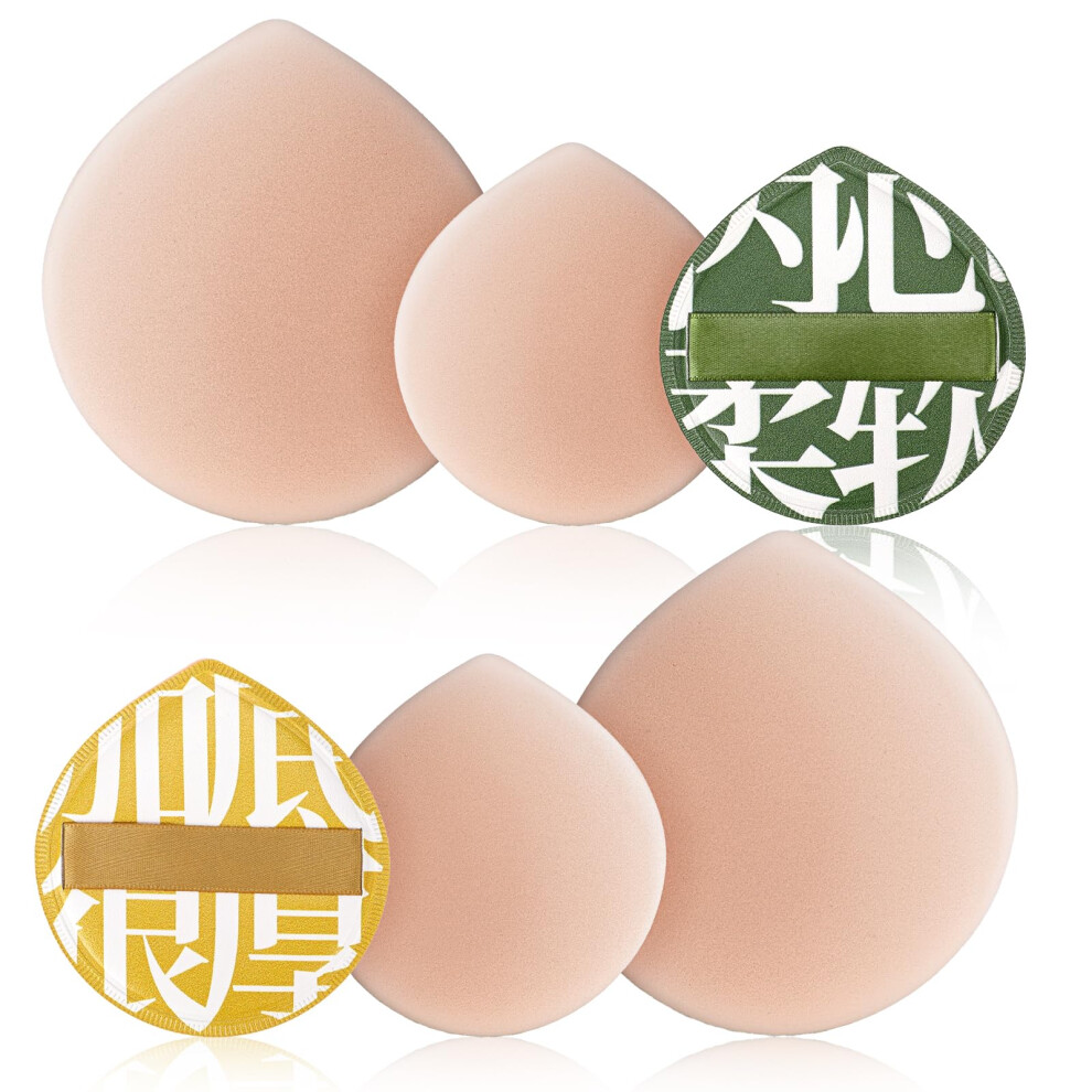 Mozeat Lens 4 Pcs Korean Makeup Powder Puff Ultra Soft Puff For Foundation Concealer And Powder Teardrop Foundation For Liquid, Cream,(2 Big 2 Small)