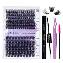 Individual Lashes D Curl Cluster Lashes Kit 12-16mm C3/C9 0.07mm DIY Lash Extensions Kit Individual Eyelash Clusters Kit Soft and Wispy Cluster
